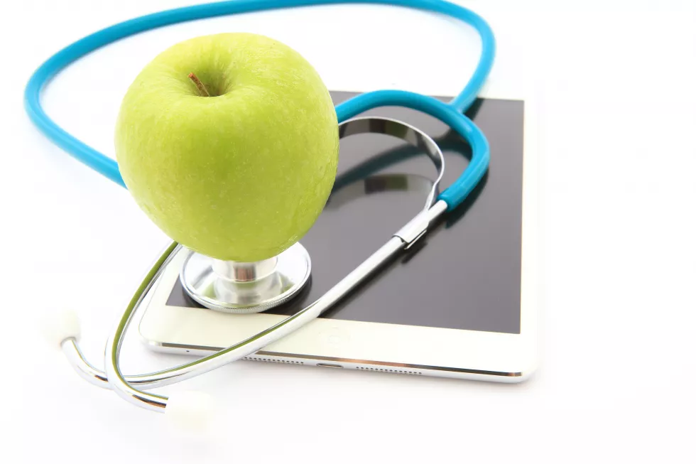 close-up-apple-white-background