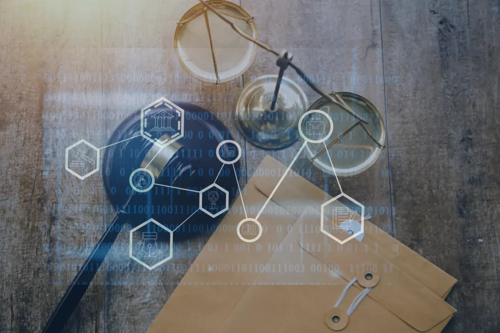 business-lawyers-discussing-contract-papers-with-brass-scale-desk-office-law-legal-services-advice-justice-law-concept-picture-with-film-grain-effect-4