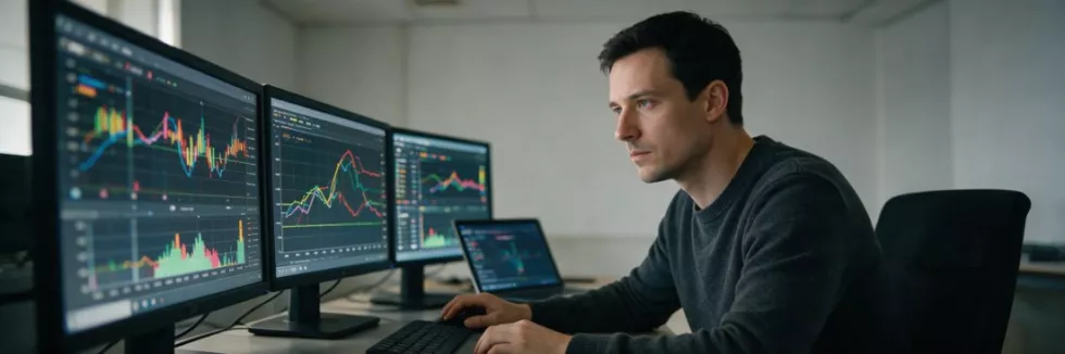 specjalista cyberbezpieczeństwa przy monitorach