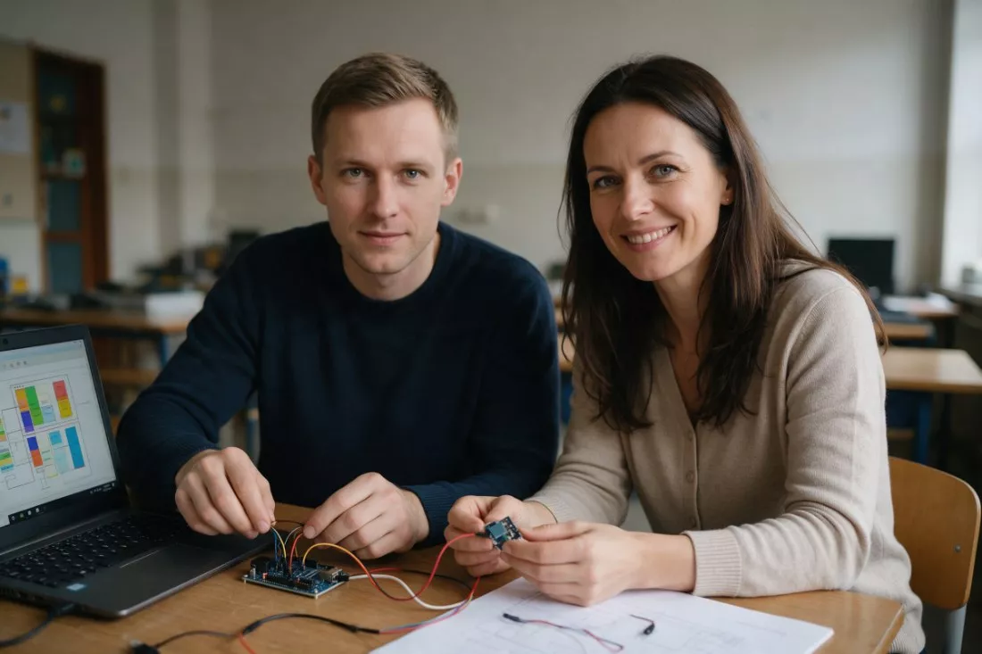 nauczyciele informatyki przygotowują zajęcia z elektroniki