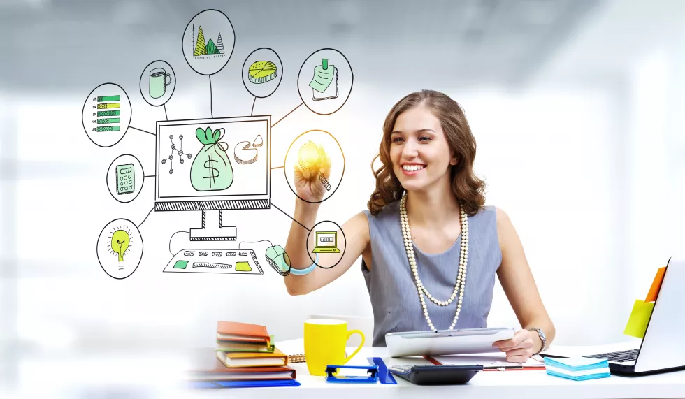 businesswoman-sketch-drawn-against-white-background-concept-hi-tech-innovation-business-production-mixed-media