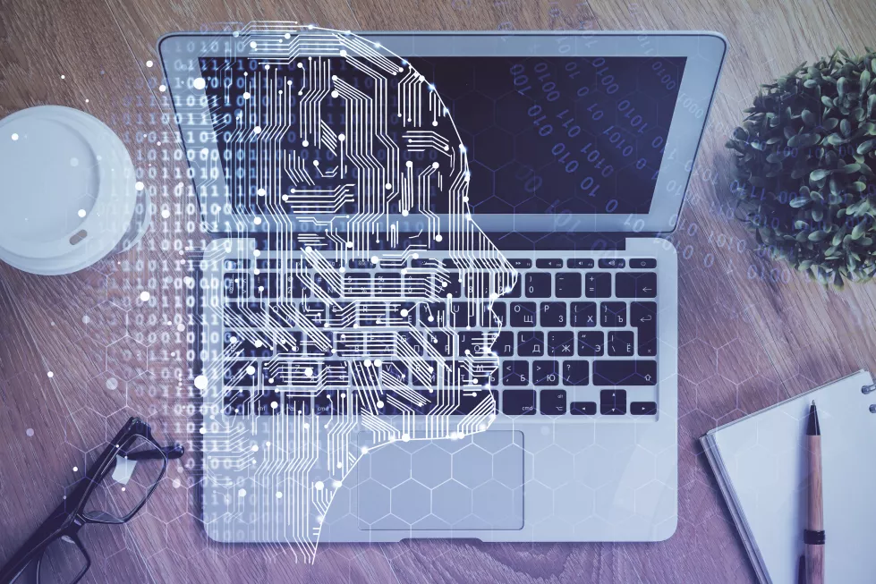 multi-exposure-work-table-with-computer-brain-hologram-brainstorm-concept