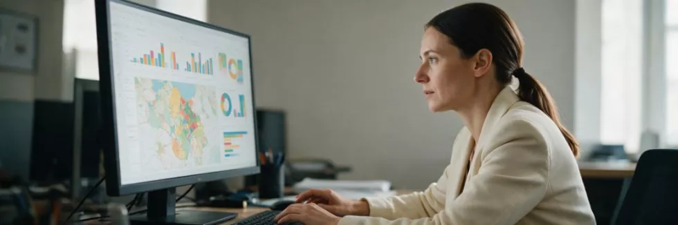 strateżka marki analizuje dane na monitorze