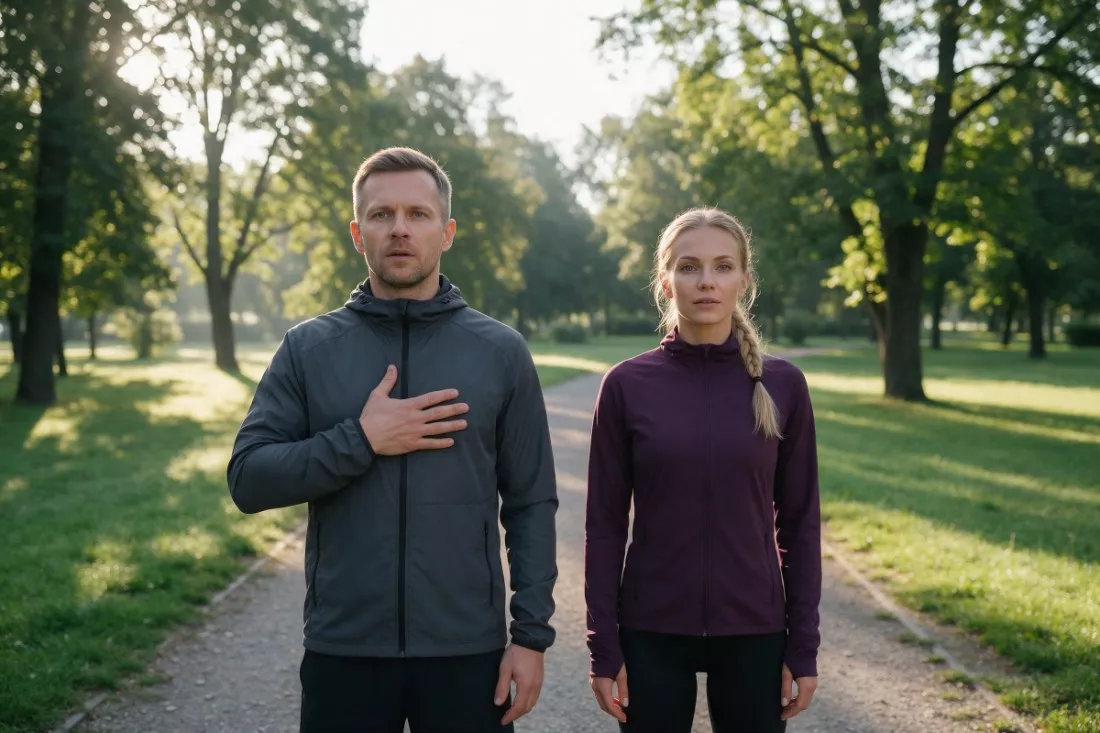 psycholog sportu z biegaczką w parku