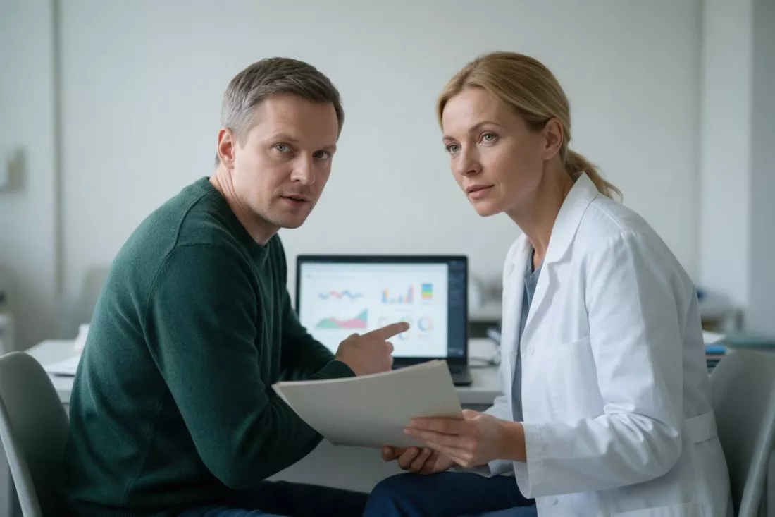 psycholog omawia przypadek z lekarką