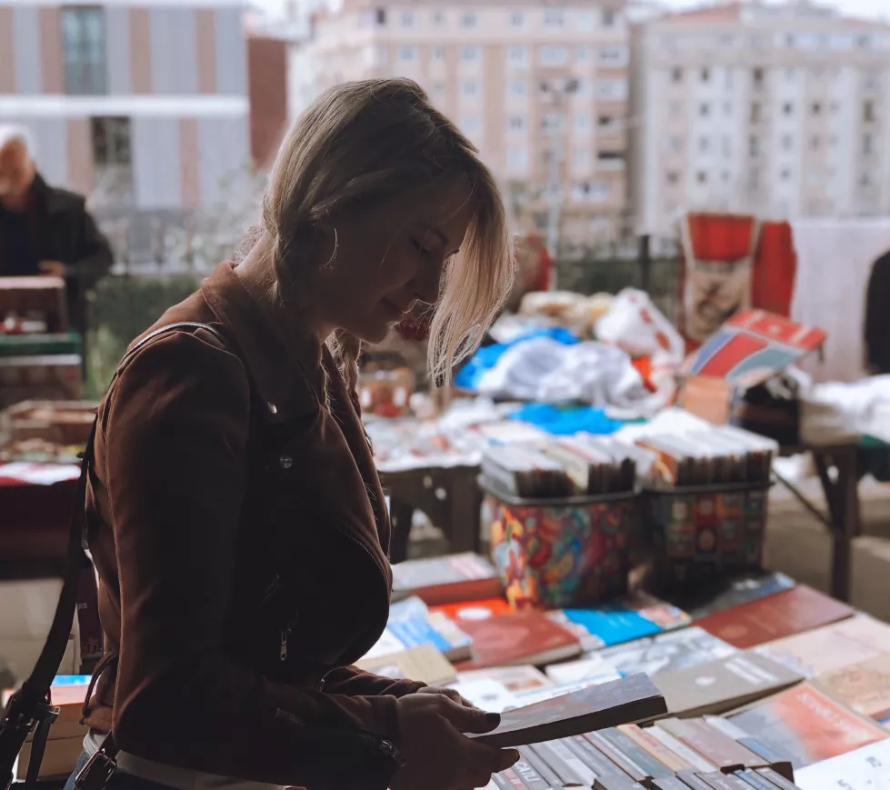 side-view-young-woman-looking-library