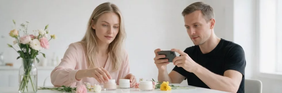 specjaliści social media fotografują kosmetyki