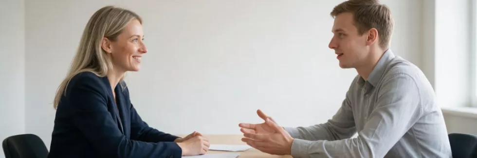 specjalistka HR prowadzi rozmowę z kandydatem