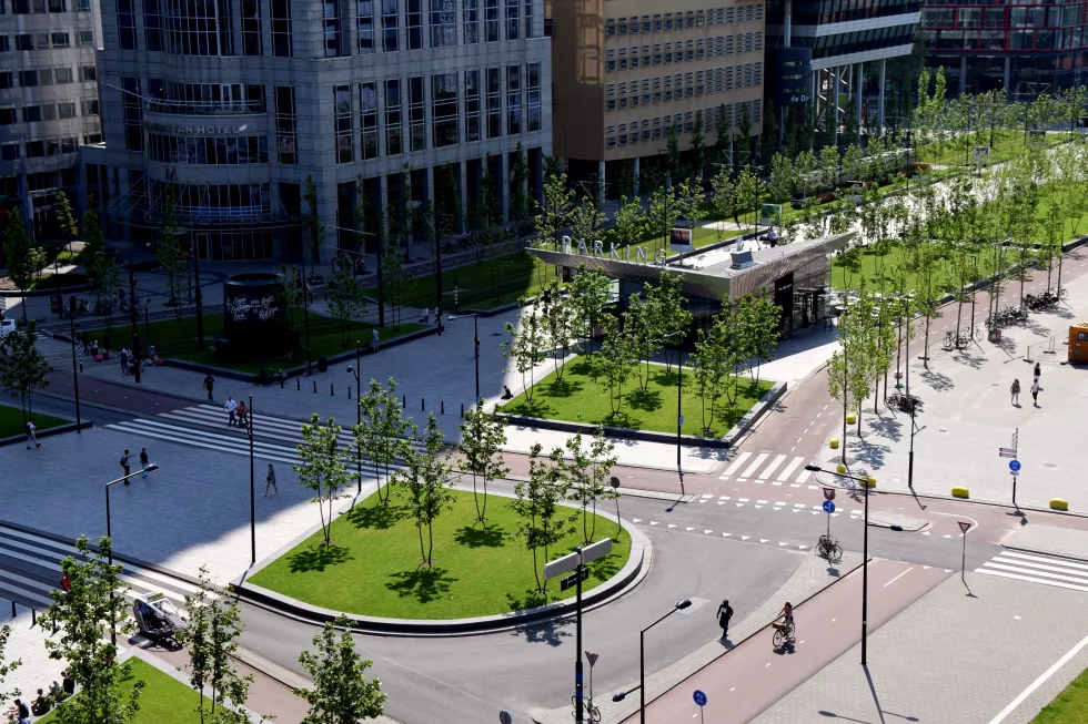 high-angle-view-people-road