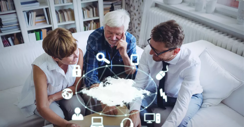 composition-network-cloud-online-digital-icons-senior-couple-with-financial-advisor