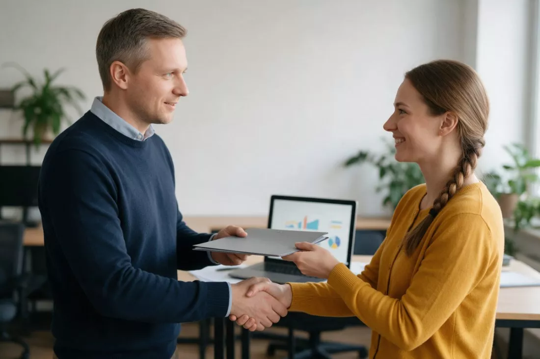 specjalista HR wita nową pracownicę