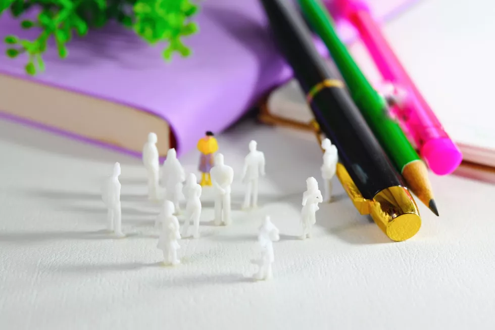 high-angle-view-figurines-table