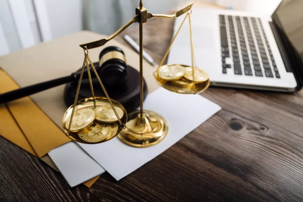 business-lawyers-discussing-contract-papers-with-brass-scale-desk-office-law-legal-services-advice-justice-law-concept-picture-with-film-grain-effect