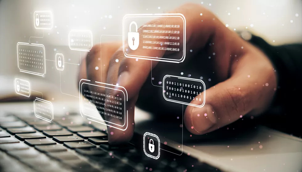 hand-typing-keyboard-with-cybersecurity-lock-icons-binary-code-holograms-floating-keys