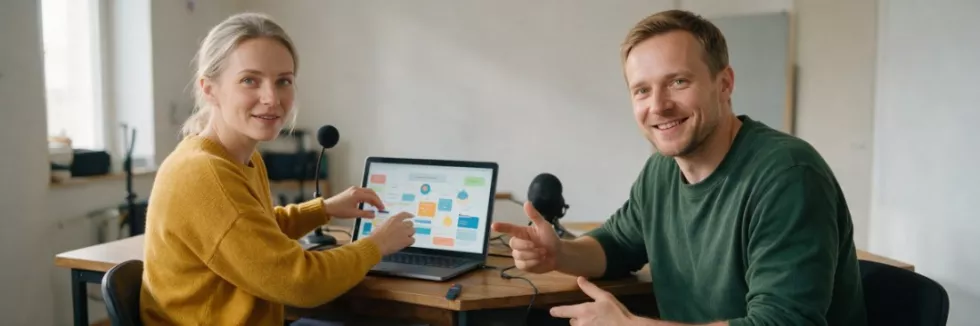 trenerka i projektant tworzą kurs online