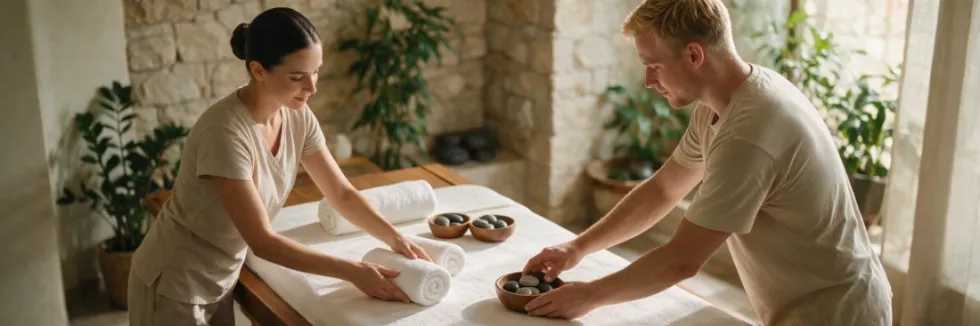 Turystyka-uzdrowiskowa-i-SPA-test-Pracownicy-SPA-przygotowuja-sale-zabiegowa