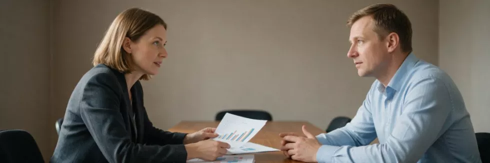 dyrektorka finansowa omawia wykresy z prezesem
