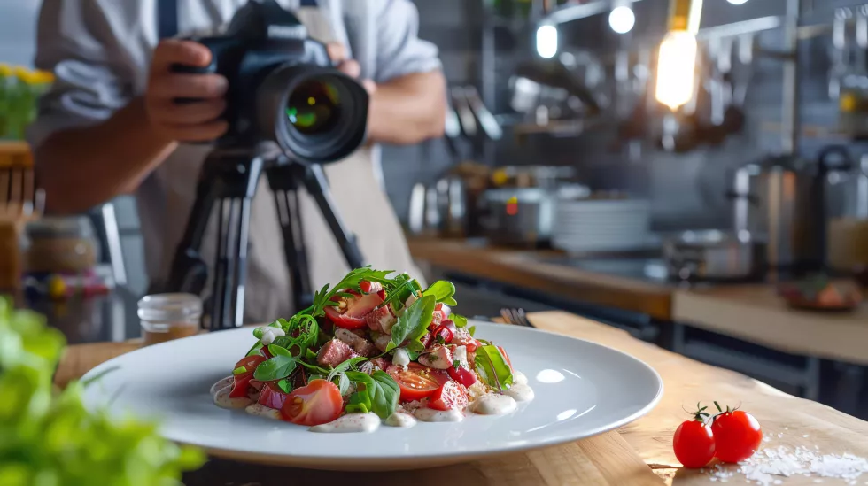 chef-is-taking-photo-deliciouslooking-salad-he-has-prepared
