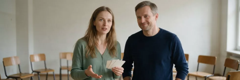 nauczyciele etyki rozmawiają w pustej klasie