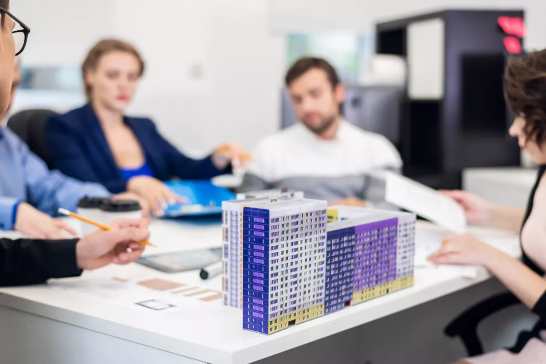 close-up-picture-colorful-handcrafted-maquette-block-flats