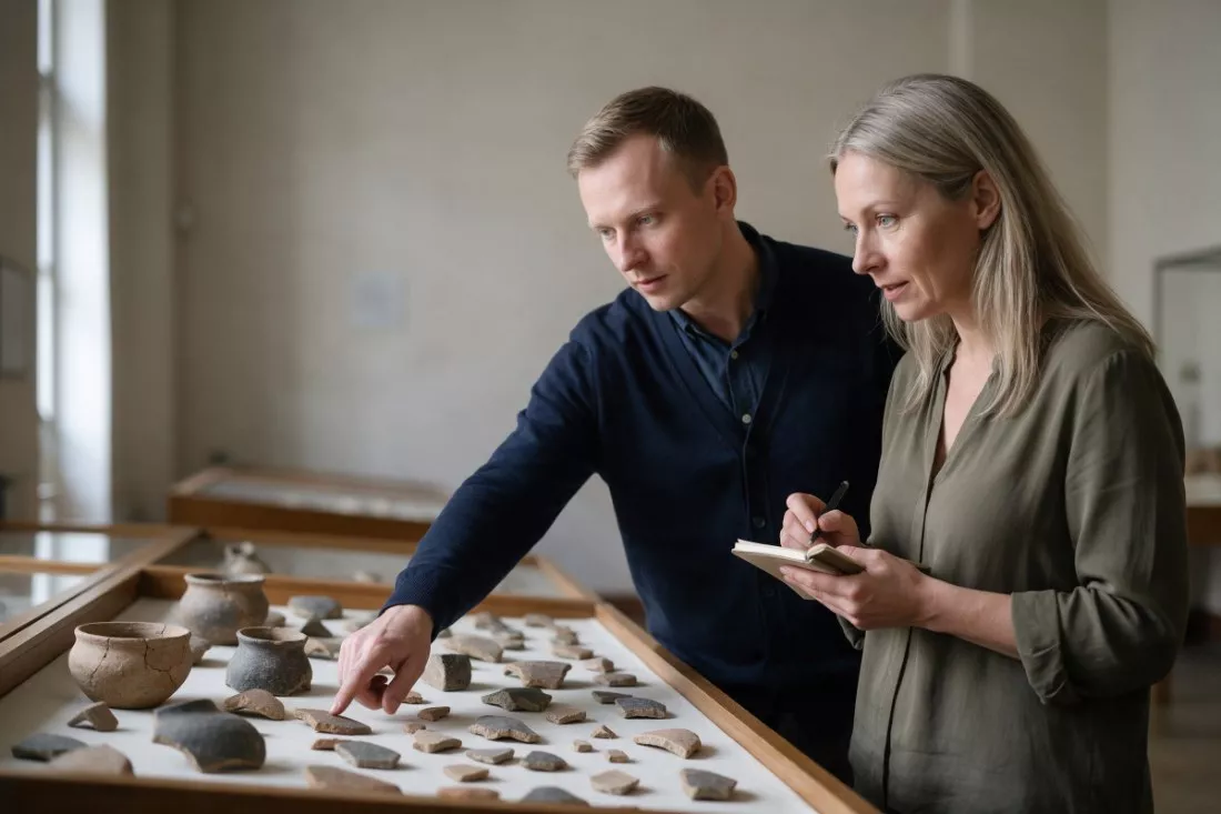 nauczyciele historii oglądają zabytki w muzeum