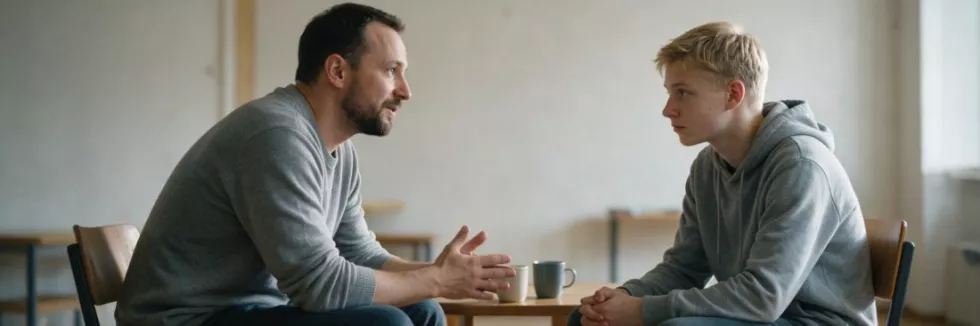 Resocjalizacja-i-socjoterapia-test-Socjoterapeuta-rozmawia-z-mlodym-podopiecznym