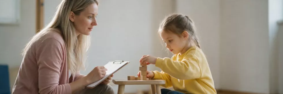 terapeutka SI podczas diagnozy dziewczynki
